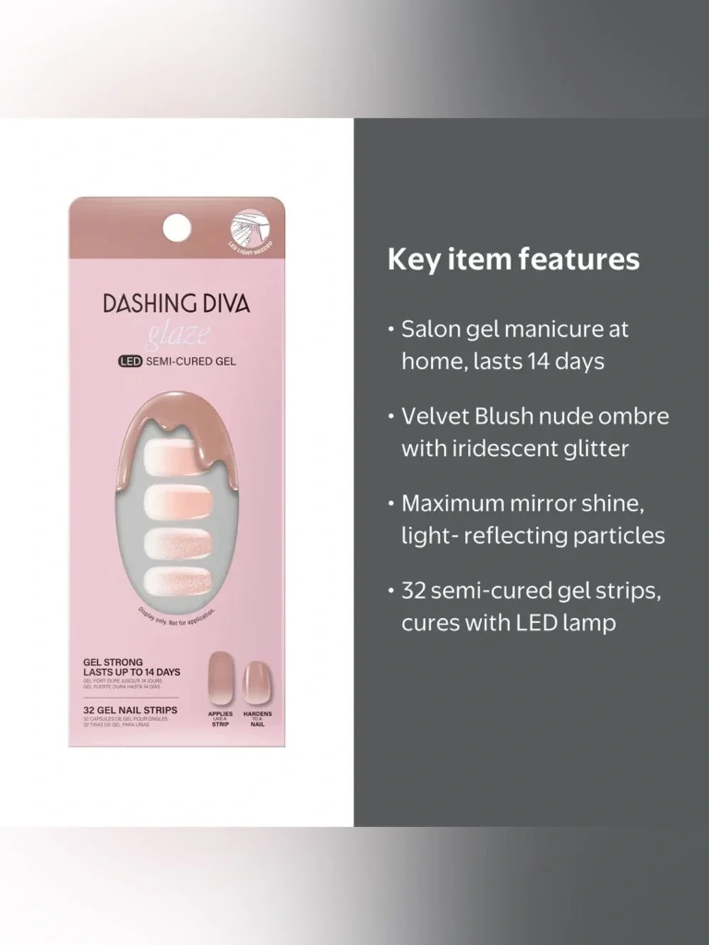 Dashing Diva Glaze Semi-Cured Gel Nails- Velvet Blush, NEW - Picture 2 of 6
